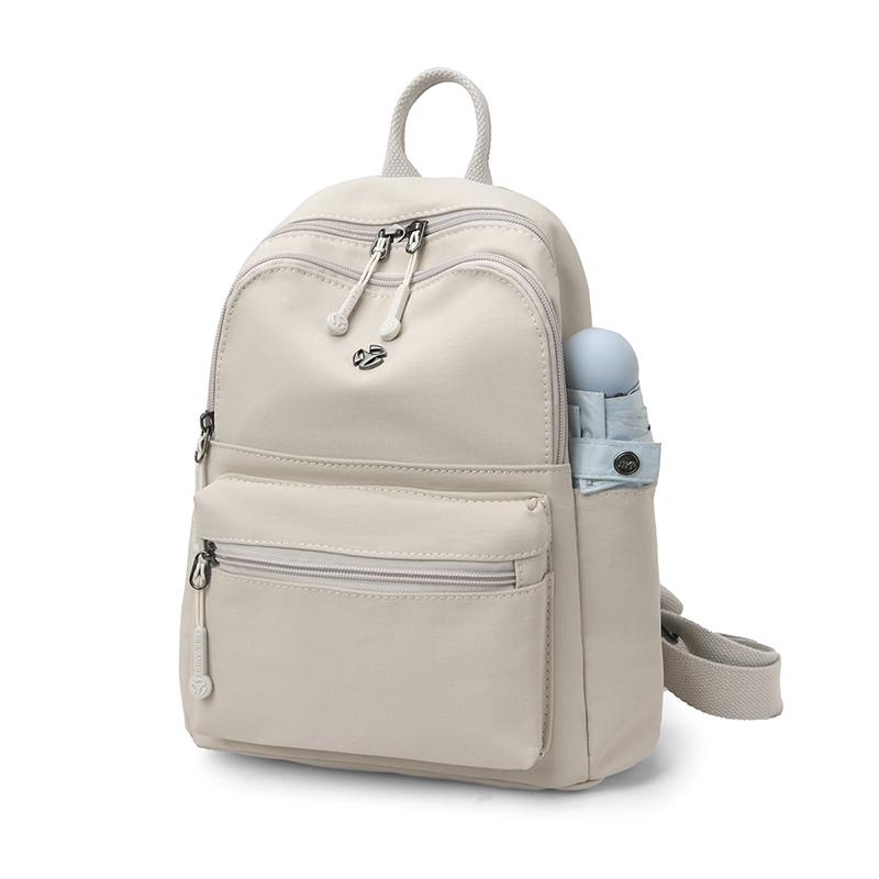 Women's Nylon Backpack Lightweight Solid Color Student Schoolbag