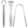 Premium 1pcs/3pcs Metal Tongue Scraper Cleaner for Adults Kids Portable Stainless Steel Tongue Scrapers Brushes for Removing Mass Air Flow 3