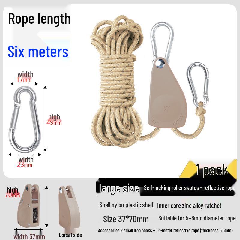 Adjustable Reflective Windproof Camping Tent Rope Pulley System