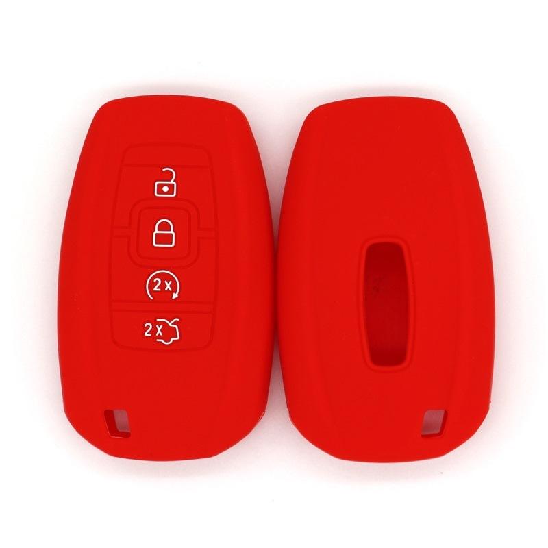 Silicone key cover, suitable for the old Lincoln Smart 4-button car key protective bag, high-quality shockproof key cover