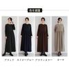 [VaTcsAxg] One Piece Ladies Autumn/winter Long Dress Body Shape Cover Dress Slimmer with Pocket Relaxing Plain Color Round Neck A-line Everyday Wear