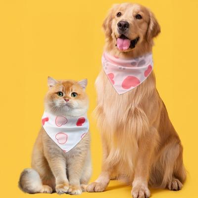 Festival Katze Bandana Ostereier Liebesherzen Muster Dreieckstuch Feiertag Hunde-Bandana Lätzchen für Ostern Valentinstag Party Hochzeit