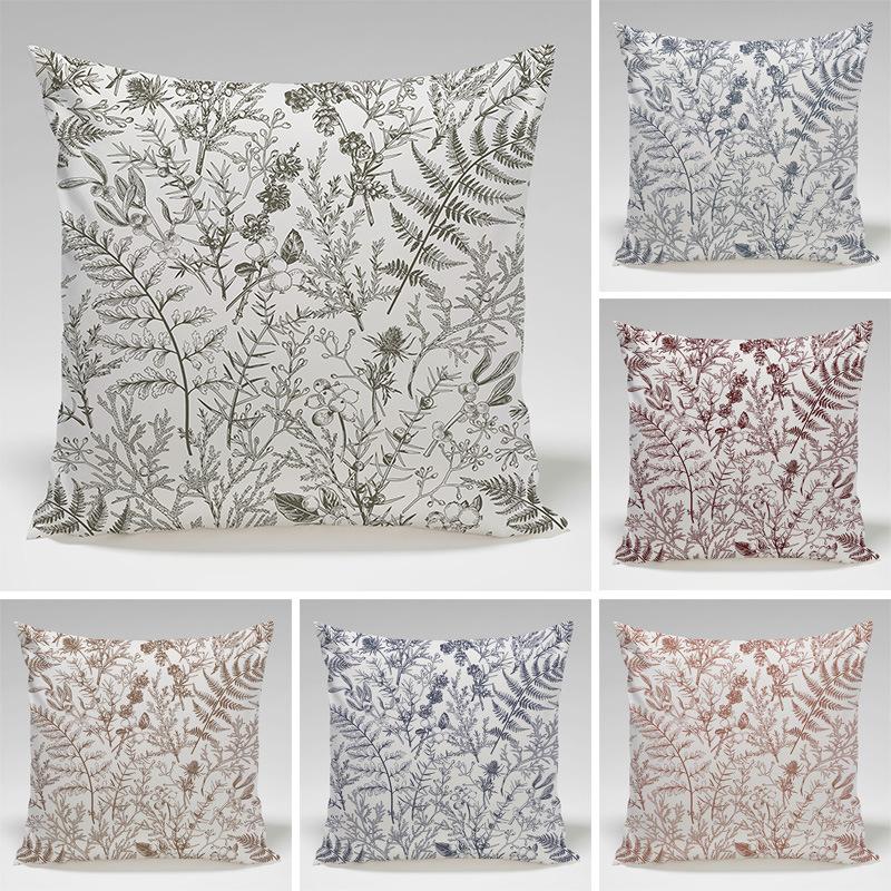Tinika Chen Unisex Plant And Flower Patterns Throw Pillow Cover With Short Plush Print For Living Room Sofa Decoration Cushion Cover Pillow Covers