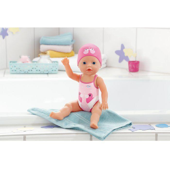 Poupon - BABY BORN - Ma premiere nage - Poupée fille 30 cm - Tenue non détachable et bonnet - Jouet de bain - Des 1 an