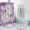 Elegant Bouquet of Fantastic White Flowers 3D Style Shower Curtain Bathroom  with Bath Rug Carpet Set Floral Home Decor