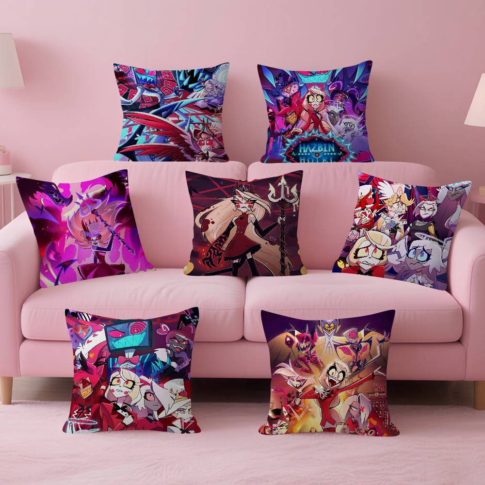 Anime HHazbin HHotel Maple Design Cushion Cover Happy Autumn Harvest Decor Holiday Decorati Pillow Cover