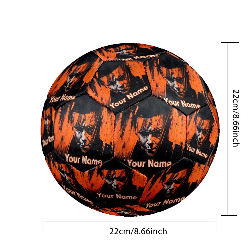 Custom Text Size 5 Soccer Ball, Standard Match Football For OutdoorHalloween Michael Myers