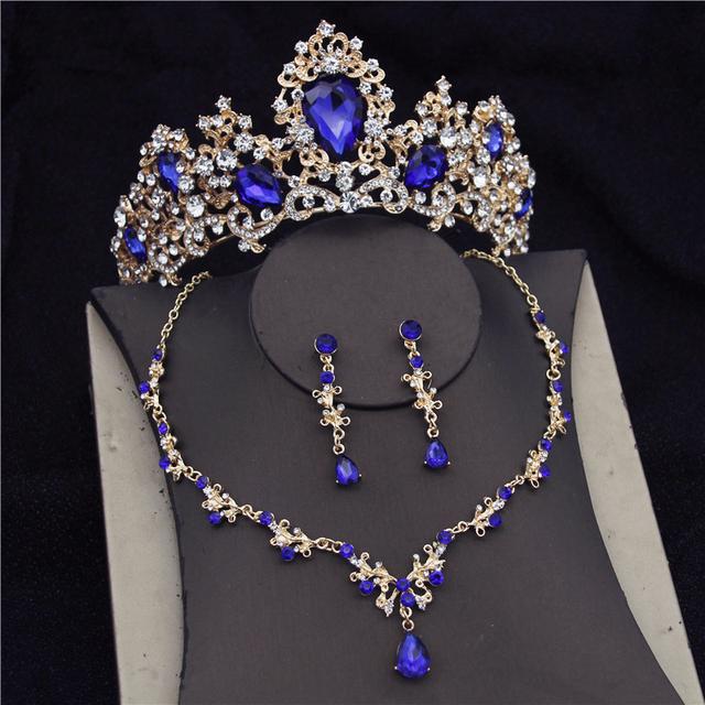 

Cenmon Princess Bride Ювелирные наборы для женщин Модные диадемы Свадебный комплект ожерелья Корона Серьги Свадебный комплект ожерелья Выпускной