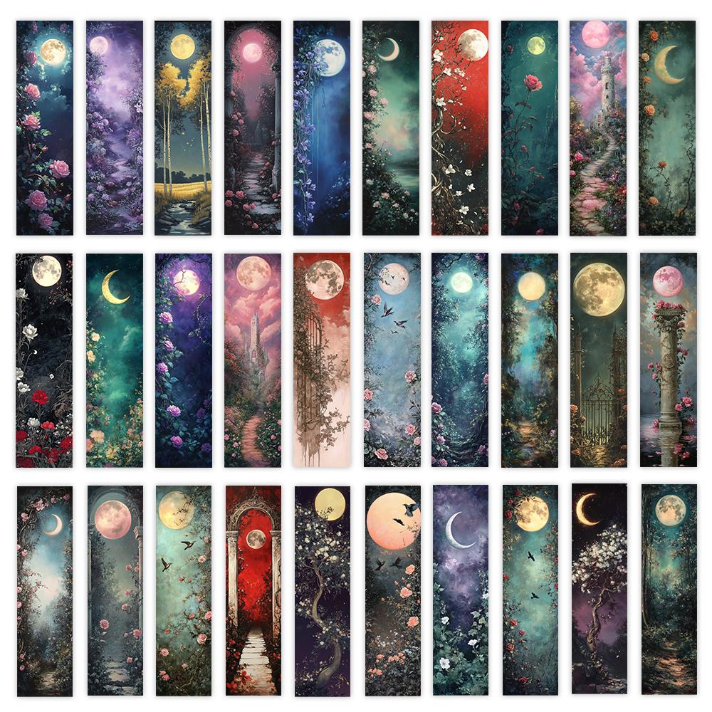 

32pcs, Dreamy Night Scene Bookmark, Back to School Season, Christmas, Halloween, Suitable for Teachers, Readers, and Birthdays.