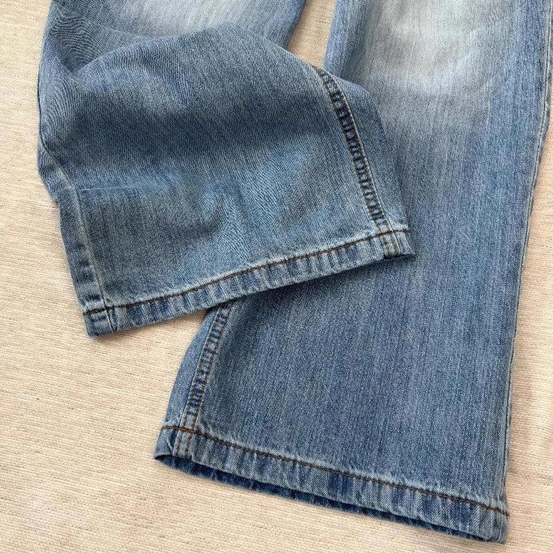 Fat mm design sense high waist straight jeans women's summer new American large size retro loose and thin wide leg pants