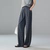 SOFSIL Damen karierte High-Waist Weitbein-Hose