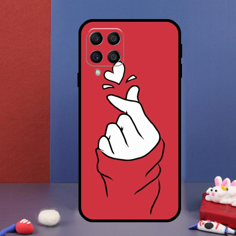 Kpop Finger Heart For Samsung Galaxy M15 M55 M33 M13 M23 M53 M31 M51 M14 M34 M54 M20 M30s M52 M32 Phone Case