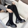 Suede Knee Boots Women's Autumn and Winter New Elastic Thin Socks Boots Small Thick-soled Velvet Knight Boots