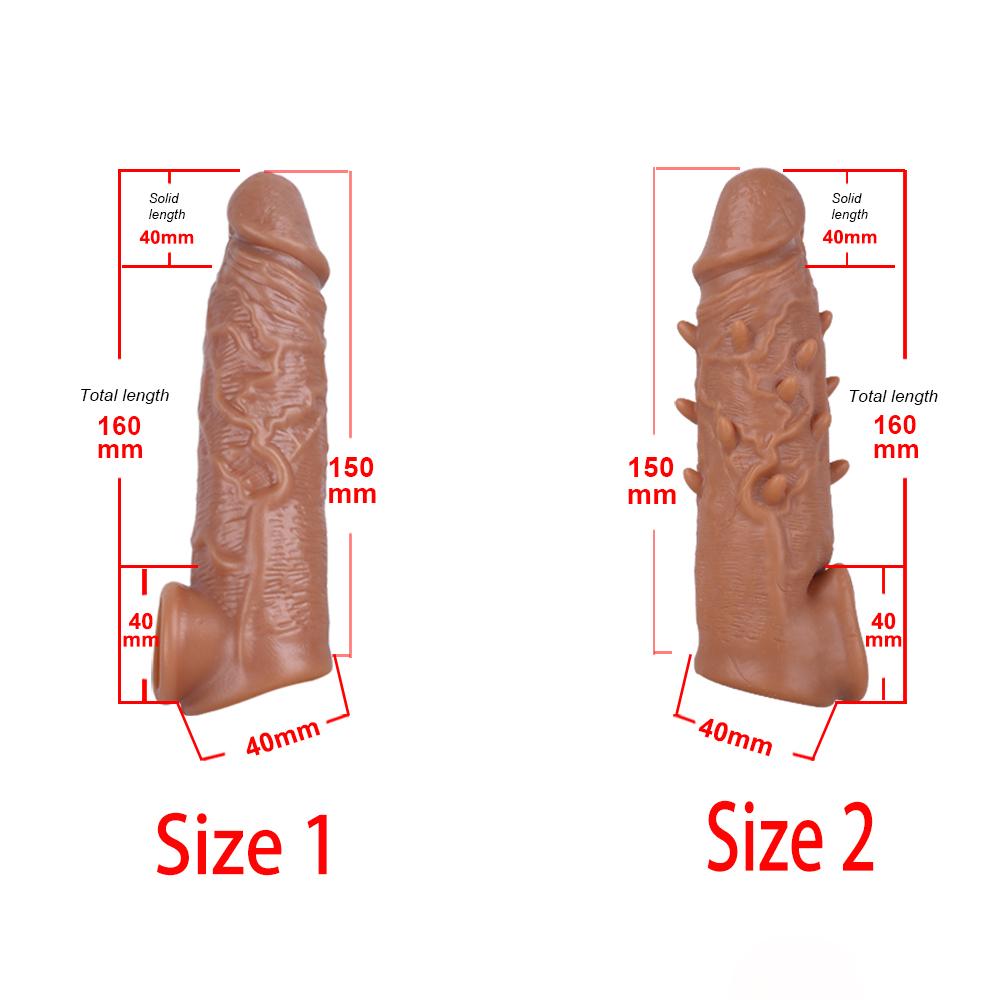 Realistic Penis Sleeve  Penis Extender Lifelike Cock Sleeve Penis Extension Penis Ring Enlarger Male Masturbator Adult Couples Sex Toys