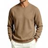 Autumn Winter Men Solid Color Crew Neck Sweatshirt Long Sleeve Loose Casual Daily Outdoor Pullover Sweatwear