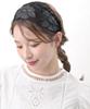 VINGTAINE Lace Leather Flower Headband Head Accessory Black HK-41