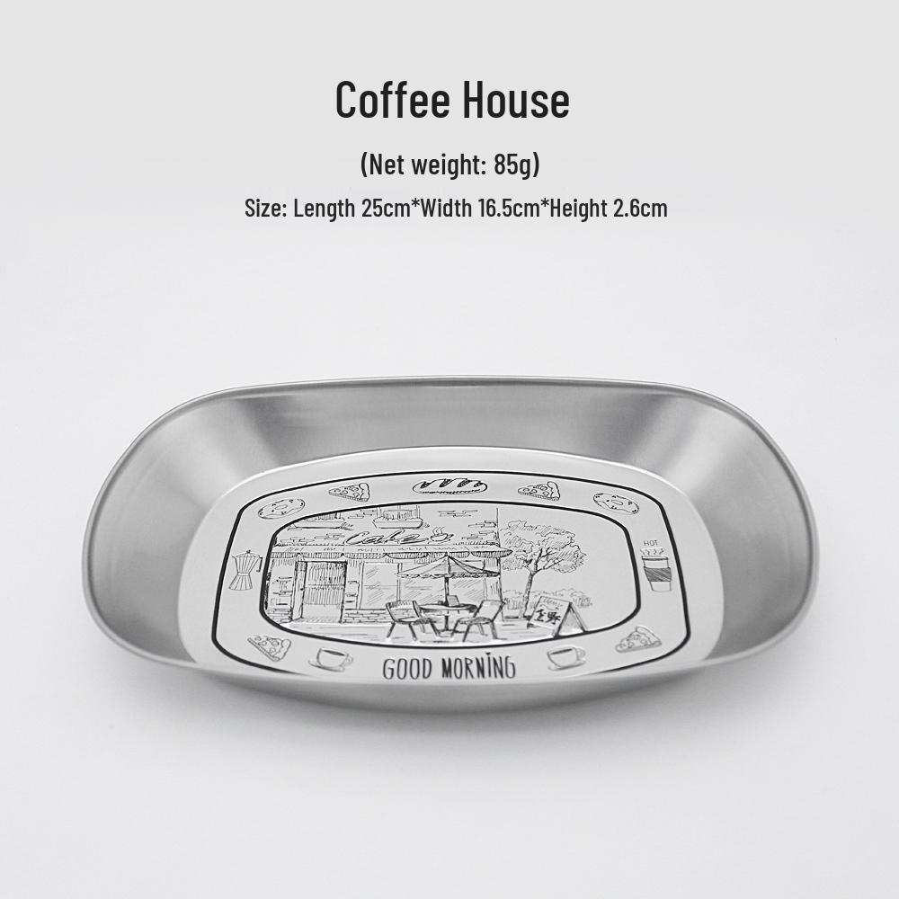 Retro European-Style Tin Camping Plate - Portable BBQ & Picnic Tableware