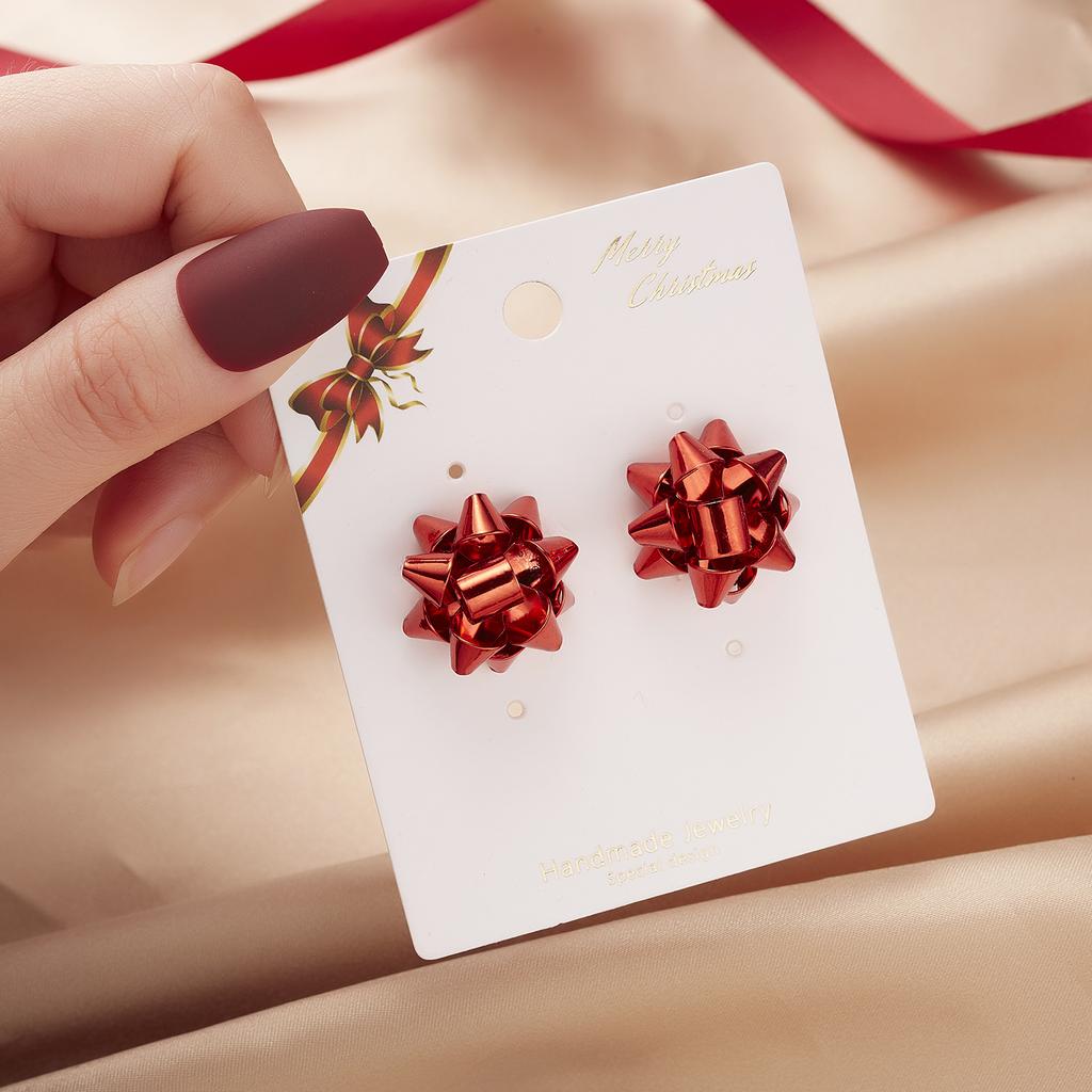 Frohe Weihnachten Harz Pailletten Glühbirne Weihnachts-Ohrringe für Damen Schneeflocke Stern Kugel Hängeohrring Neujahrsfest Schmuck Geschenk