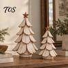 Ornements de Noël Style Rétro Figurine d'Arbre de Noël Lumineuse Vintage, Centre de Table Scintillant avec Lumière de Décoration de Table Festif LED, Hiver
