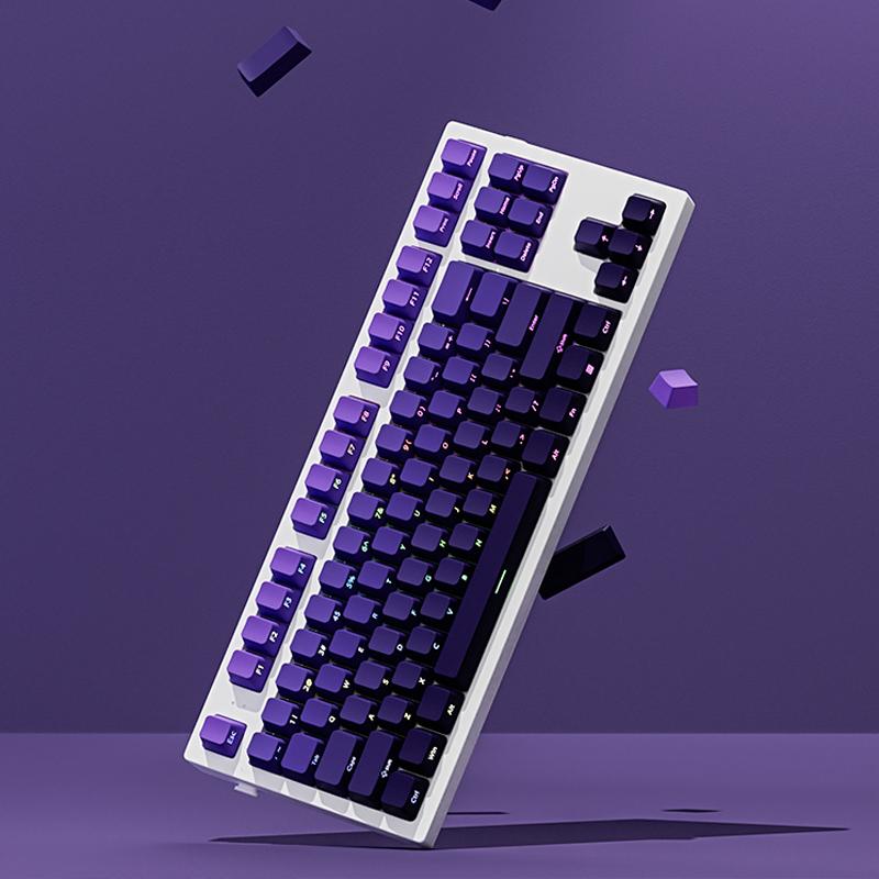 Xiaomi Cherry Profile Side Printed RGB Backlit Keycap 135 Key Gradient Purple Double Shot PBT Keycaps for Gateron MX Switches Keyboard