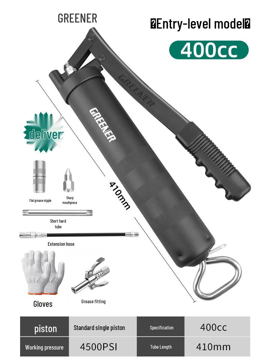 

Green Forest High-Pressure Grease Gun with Nozzle for Excavators & Forklifts