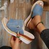 New summer one-word with wedge heel cool slippers women's shoes women's thick-soled large-size fish mouth sandals