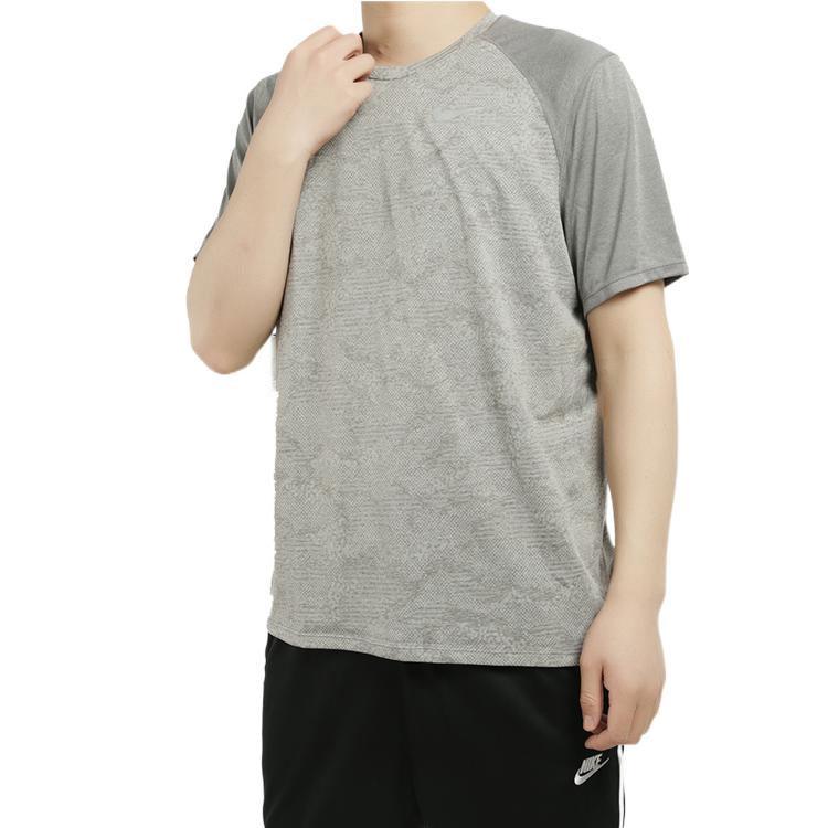 Nike Colorblock Casual Sports Short Sleeve T-Shirt Men Tops Grey AT3928-056