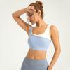 High-Elastic U-Shaped Shockproof Sports Bra with Color Contrast