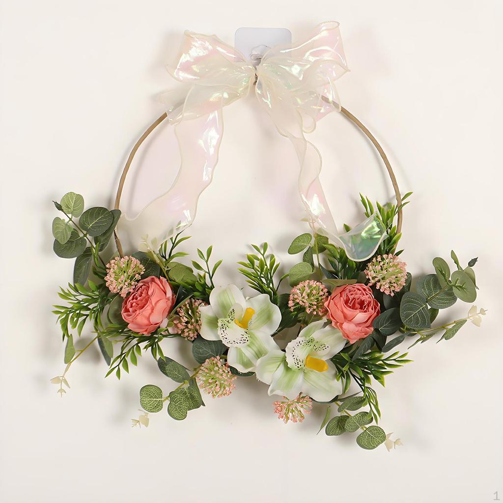 Artificial Door Wreath with Flower Garland Made of Charming PP And Iron, Suitable for Front Door,