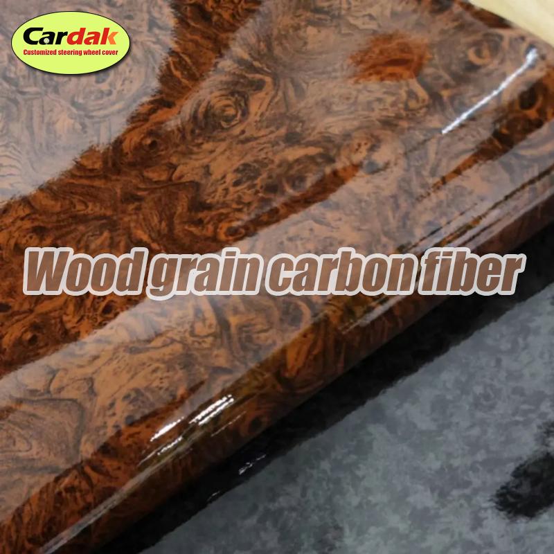 Black Leather Wooden Carbon Car Steering Wheel Cover for Toyota 4Runner Land Cruiser Prado Tacoma Tundra Sequoia SR5 2009-2024