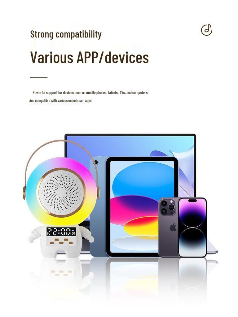 Astronaut Bluetooth Speaker & Power Bank with Wireless Microphone, Alarm Clock, and Atmosphere Light.
