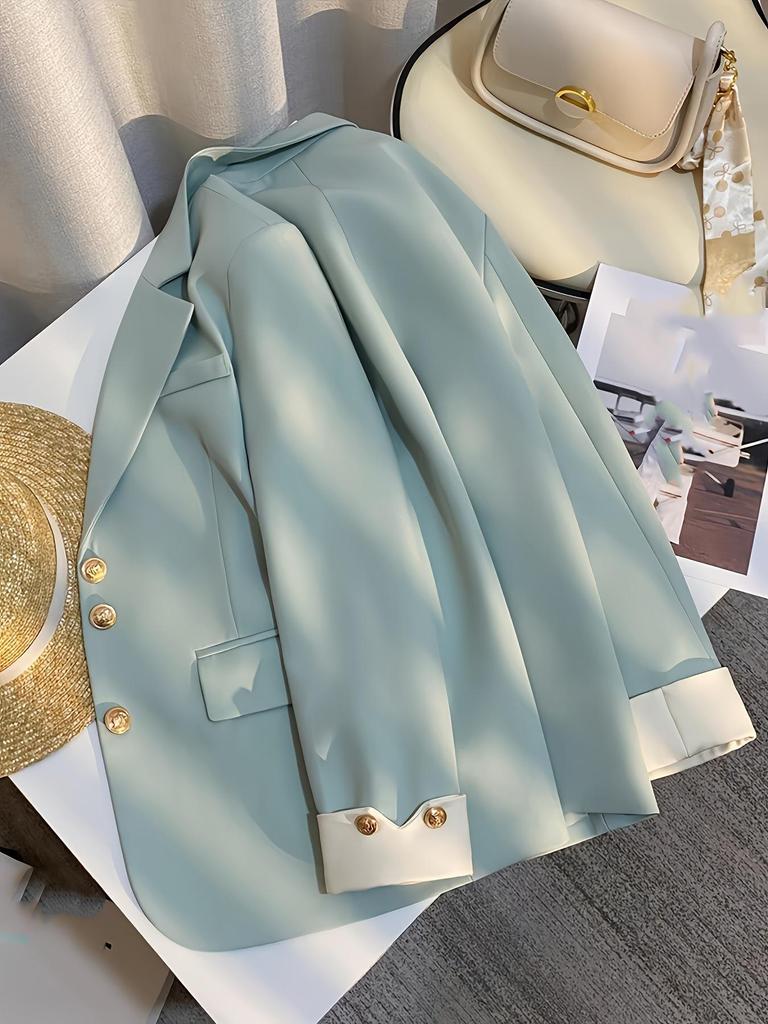 2025 Spring/Autumn Multi-color Korean Style Cream Suit Jacket - Niche Fashion for a Trendy Commute