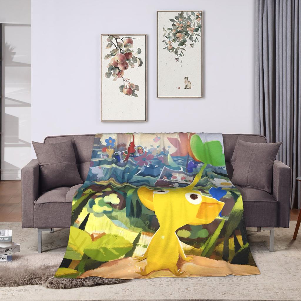 Gelbe Pikmin Weiche Warme Decken Kinder Plüsch Überwurfdecke Street Trend Sofa Bett Flanell Bettwäsche Sofa Bettbezug