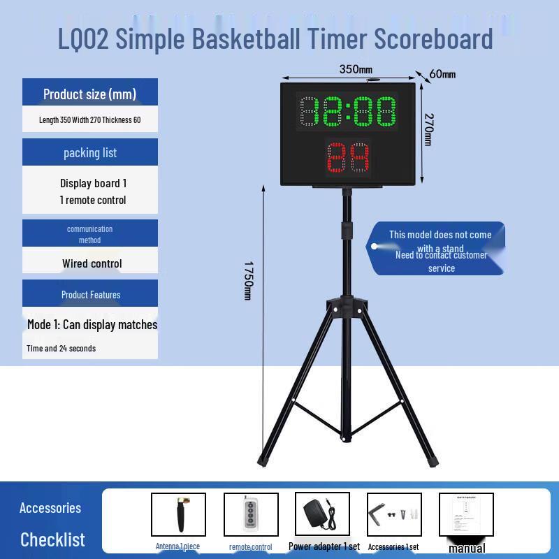 Electronic Sports Scoreboard with 24-Second Timer