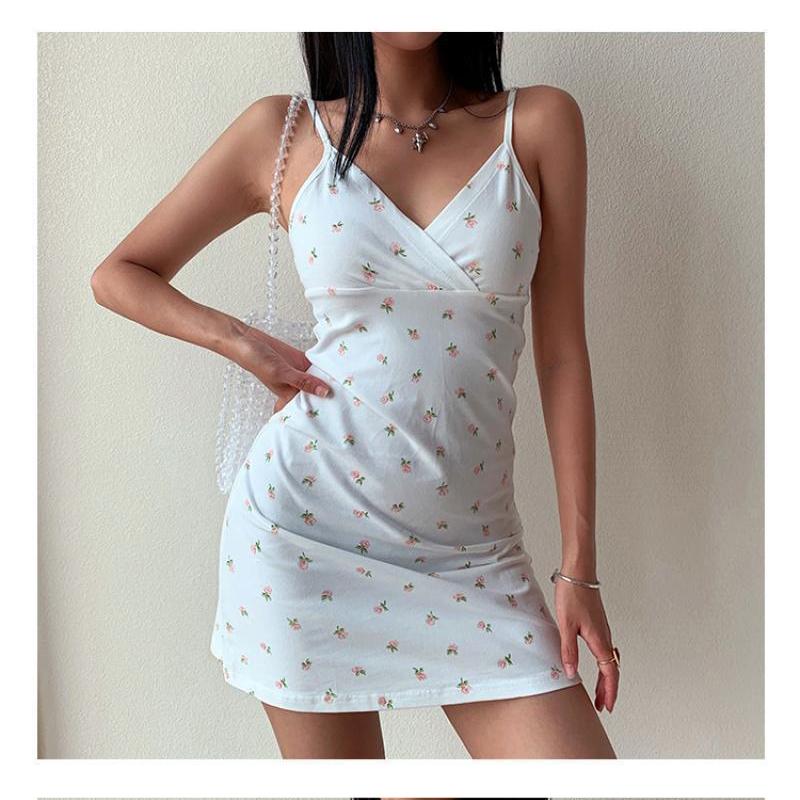Women Spring Sleeveless Solid Color Suspender Dress Summer Casual Slim Ankle-Length Elastic High Waist Floral Print Camisole Dresses S-XL