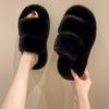 2025 Fashionable Furry Shoes: Women's Plush Fluffy Thick-Soled Cotton Slippers for Autumn and Winter