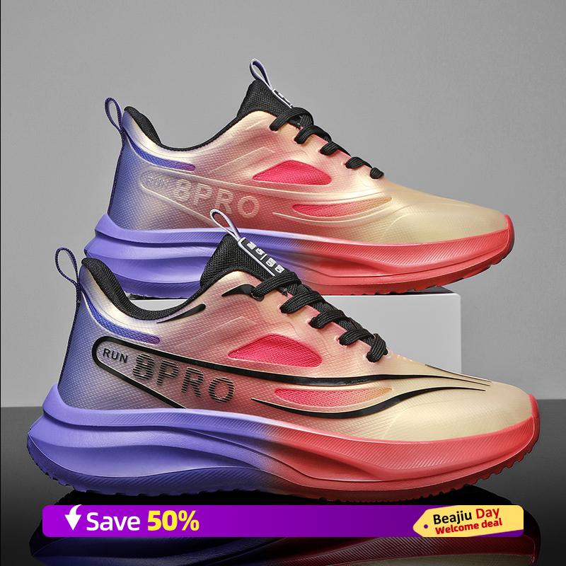 

Men Sports Running Shoes Casual Marathon Breathable Lightweight Women s Comfortable Athletic Nonskid Walking Sneakers Size 39-47 47 фіолетовий