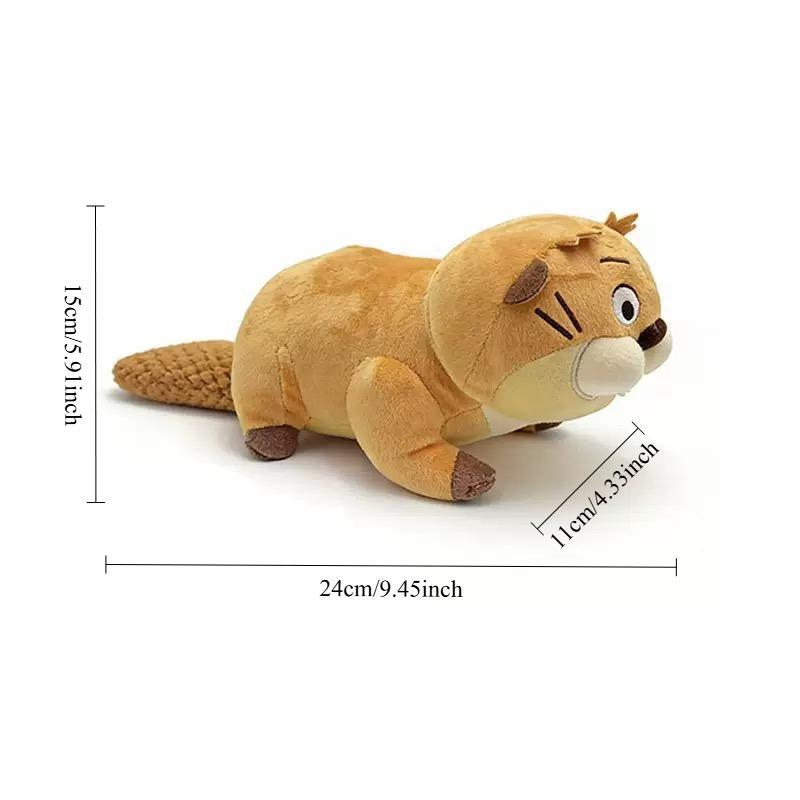 Beaver Transformation Project Plush Plaything With Crown, Plush Tactile Stuffed Animal, Knitted Tail Beaver Doll For Kids Present