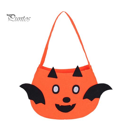 Cute Skeleton Ghost Bags Halloween Felt Candy Bag, Pumpkin Skull Cat Owl Tote for Holiday Goodie School Kids, Non Woven Trick or Treat Handbag, Party