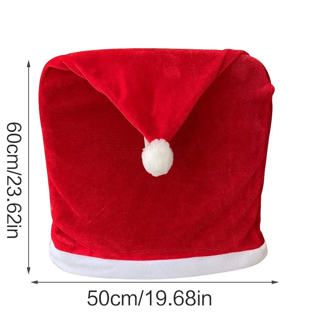 Christmas Chair Cover Santa Hat Dining Chair Covers for New Year 2023 Christmas Party Home Kitchen Table Decoration Gift
