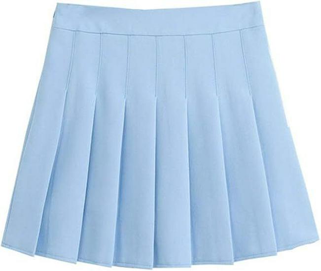 

2025 Women s Solid Color Versatile Anti-exposure Comfortable Feather Golf Skirt Medium светло-синий