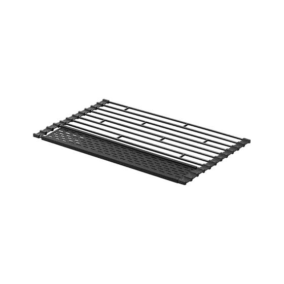 Yamazaki Jitsugyo 5058 Folding Drainer Tower with Silicone Tray S Black Approx. 42X26X0.8cm Tower Includes Tray to Drain Small Items Storage Drainer