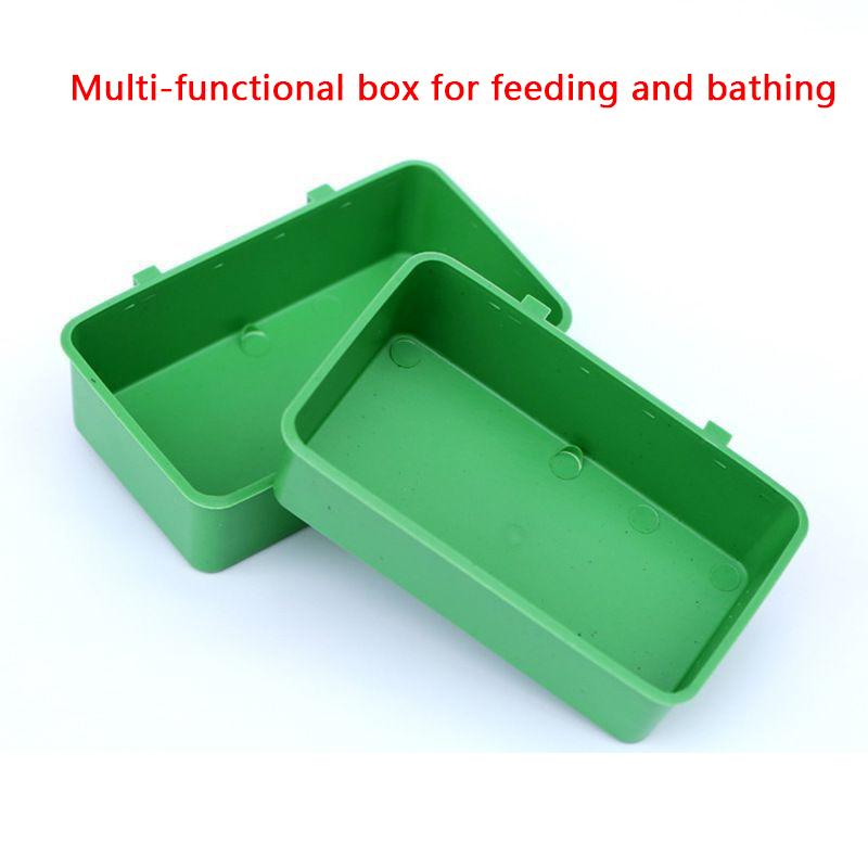 Bird Water Bath Tub Pet Bird Bowl Parrots Parakeet Birdbath Cage Hanging Plastic Bird Pigeons Cage Water Food Feeder Bird Pet