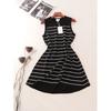 High-End French Style Color Matching Stripe Vest Skirt Summer Sleeveless Ice Silk A Word Knitted Dress