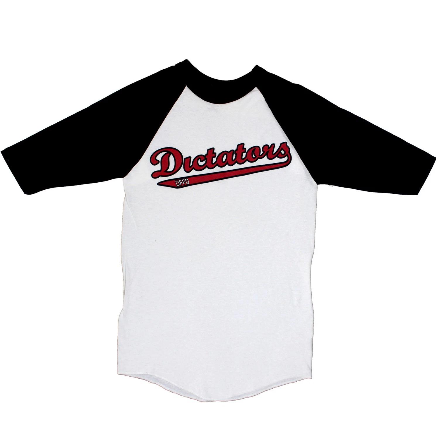 Boys Dictators The Dictators Logo Raglan Baseball Jersey Youth Medium Black XXXL