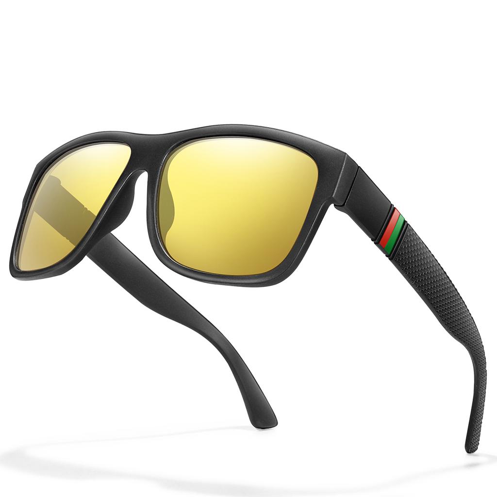 Classic Men Square Polarized Fishing Sunglasses Outside Driving Cycling Jog Goggles Vintage Large Frame UV400 Strong