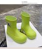 Fashion Winter Mid-tube Beam Mouth Fashion New Women's Rain Boots Fashion Thick Sole Anti Slip Ladies Rain Shoes Outdoor Non-Slip Shoes