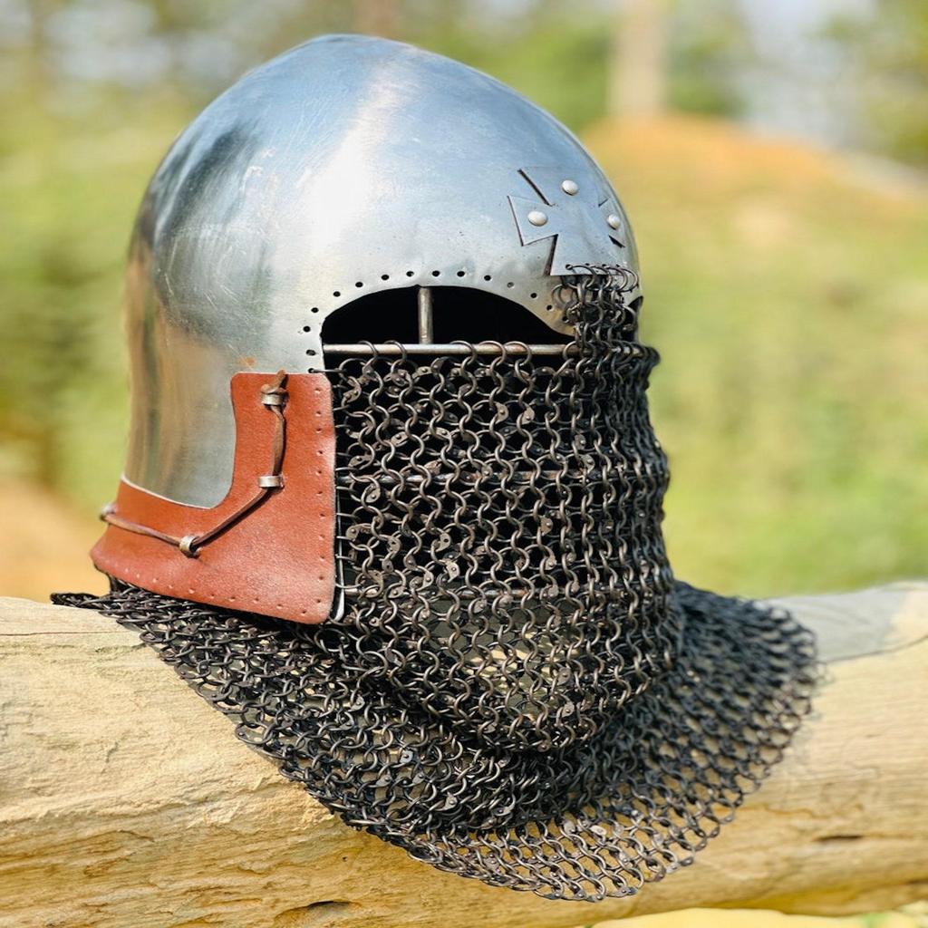 Medieval Viking Chainmail Helmet | Perfect Gift for History Buffs and Armor Enthusiasts | Barbute Chainmail Helmet | Best Gift