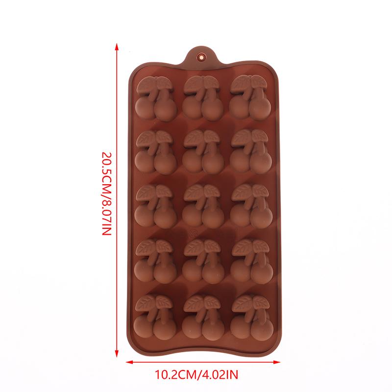 15 Cavity Cherry Shaped Silicone Mould Diy Cake Baking Tool Fondant Berry Collection Chocolate Mold Cupcake Topper Decor Mould