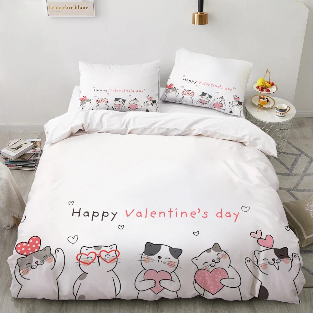 Comforter Animal Kitty Lovely Pet Pink Cat Cartoon Polyester Simple Style Theme Bedroom Decorations Children Girl